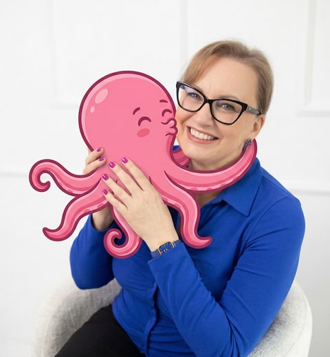 Paulina Wysoczańska z maskotką Ośmiorniczki — broker leasingu i doradczyni finansowa, Wrocław